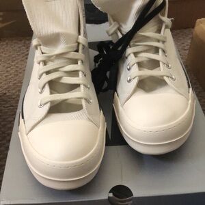 Rick Owens Cream and Black Sneakers